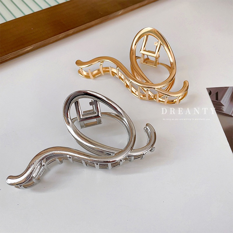 Kẹp Tóc Kim Loại Họa Tiết Hình Học Phong Cách Hàn Quốc Mới Cho Nữ