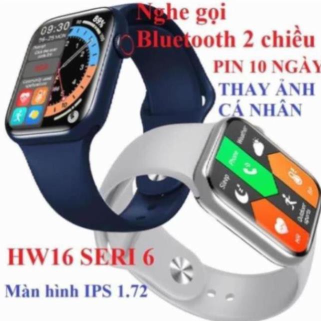 [Mã 154ELSALE2 giảm 7% đơn 300K] Đồng Hồ Thông Minh HW16 Seri 6 Màn Hình Tràn Viền