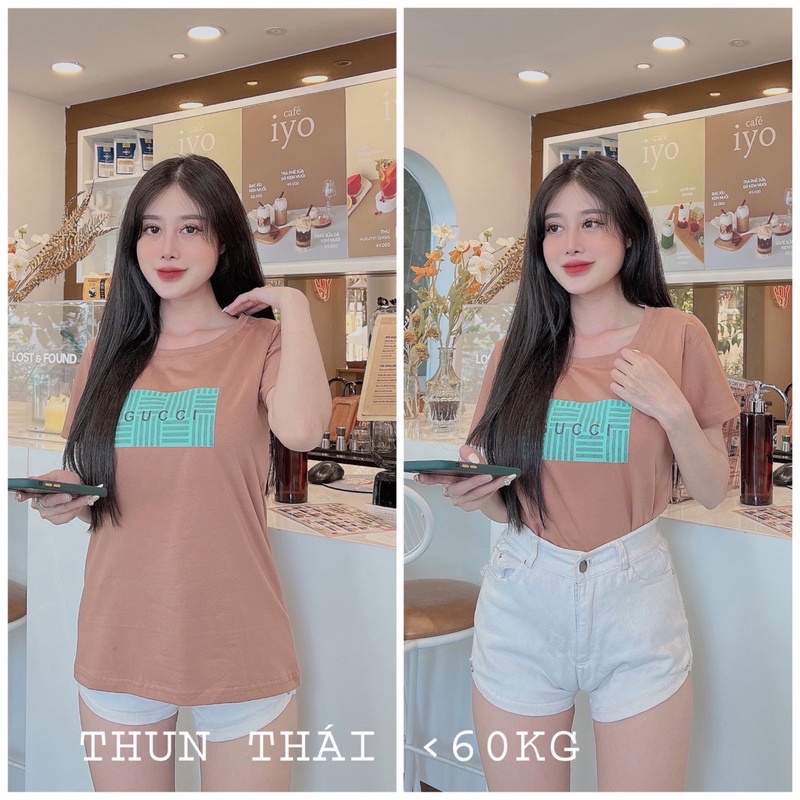 Áo thun thái 100% Chụp thật vải mịn mát <60kí