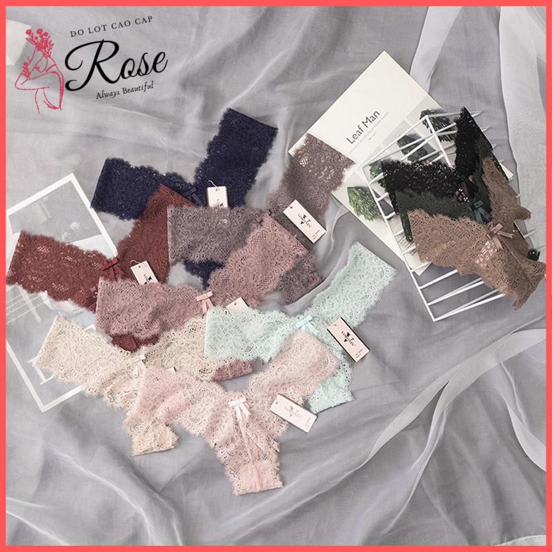 Quần Lót Quần Chíp Lọt Khe Ren Mềm Đính Nơ SIÊU GỢI CẢM Rose 8002