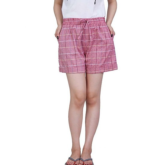 Quần short đùi dáng váy kẻ caro dễ phối đồ hè cho nữ
