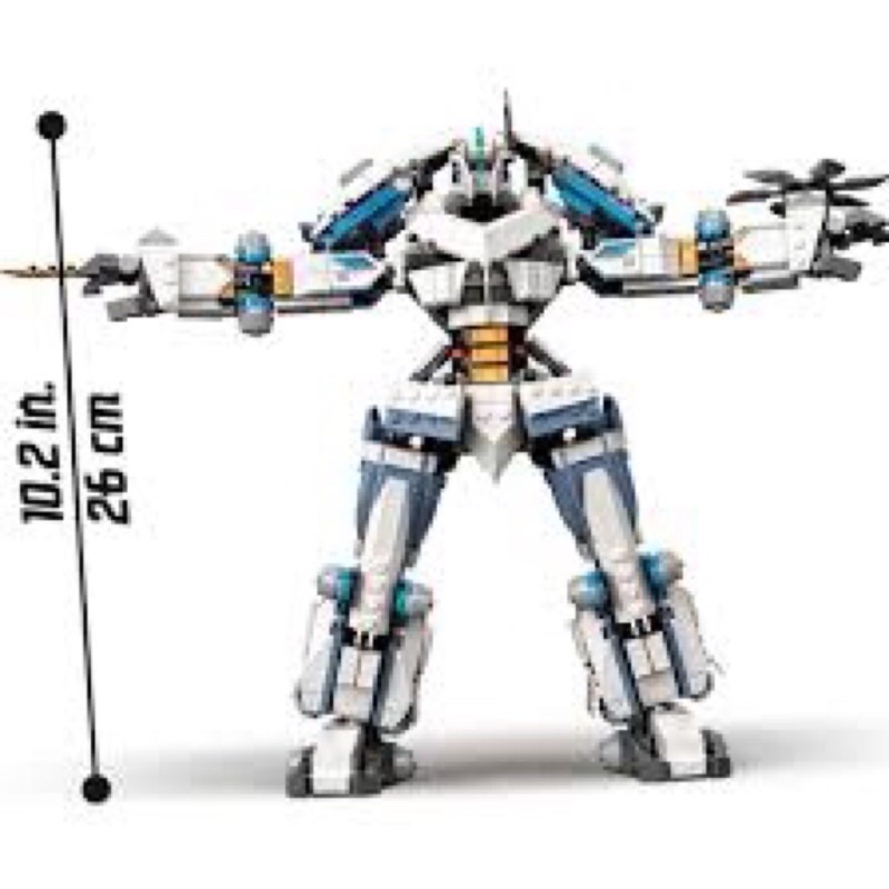 Lắp ráp Ninjag0 19003 robot chiến giáp hợp thể Zane's Titan Mech Battle 840 mảnh
