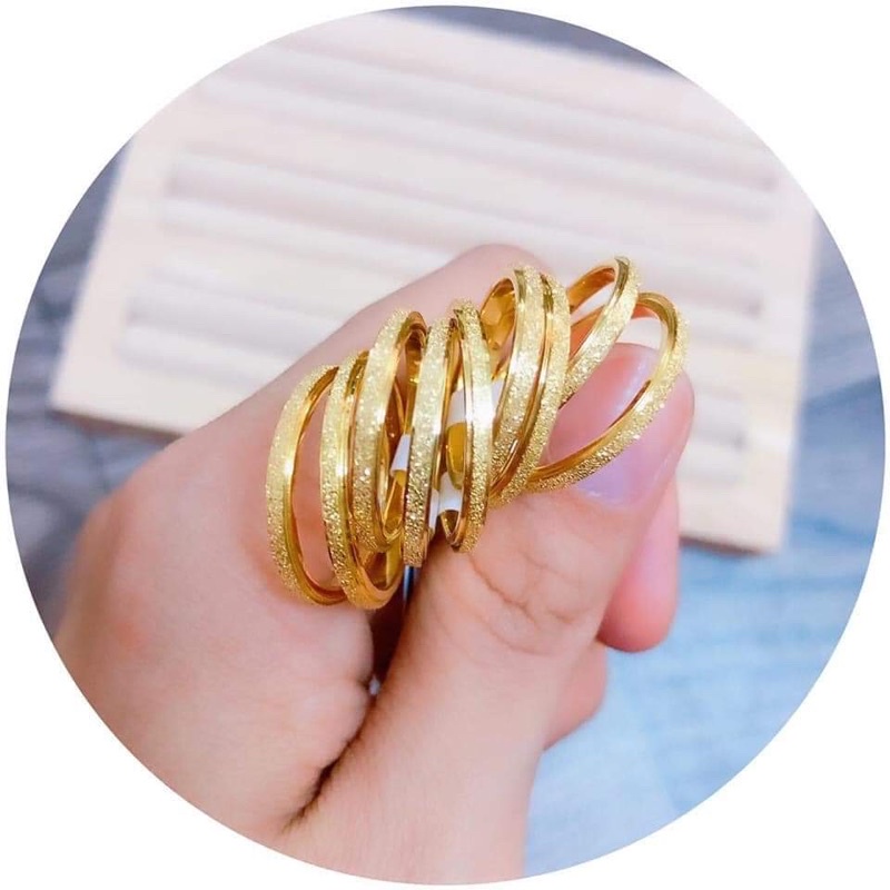 Nhẫn titan phun cát bảng nhuyễn siêu dễ thương mang không đen 024.18