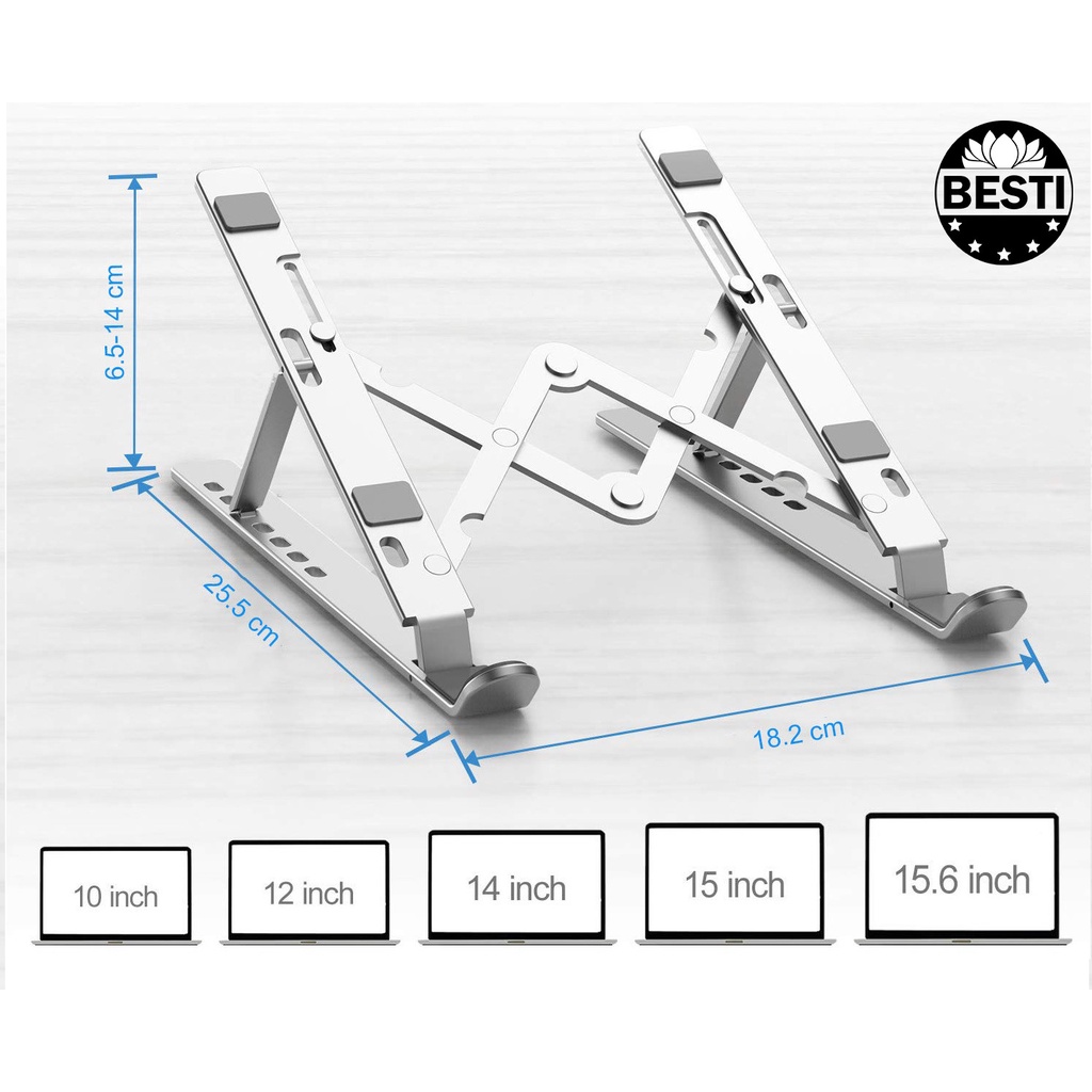 Giá Đỡ Laptop Stand Nhôm Hỗ Trợ Tản Nhiệt Có Thể Gấp Gọn Điều Chỉnh Độ Cao Để Máy Tính Xách Tay