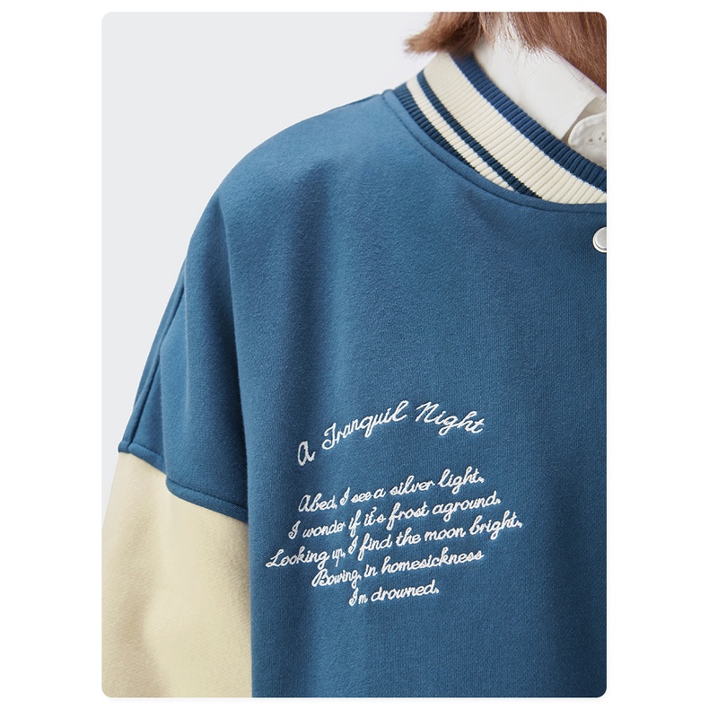 Áo khoác bomber Varsity jacket "D" nam nữ màu đen, cam, xanh dương