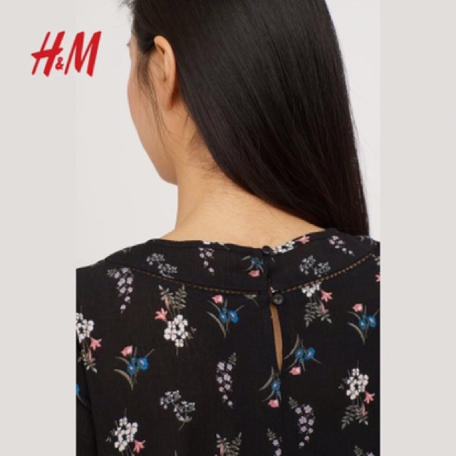 Đầm baby doll hoa nhí hiệu H&M Auth 100%