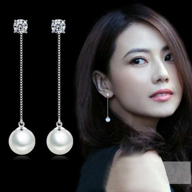 Bông tai nữ thả tòng teng đính đá thời trang XB-B21 - Bảo Ngọc Jewelry