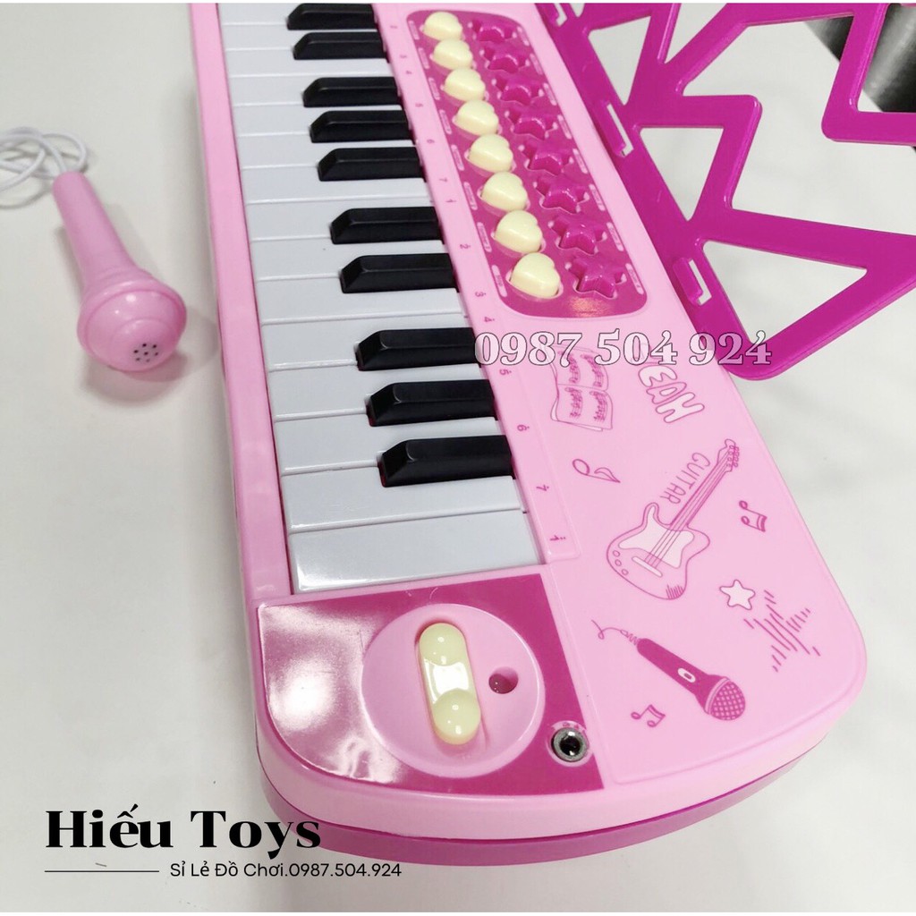 Đồ Chơi Đàn Piano Có Mic Hát Tặng Kèm Pin Kích Thước Dài  39cm  Cho Bé Tập Làm Ca Sĩ Nhí