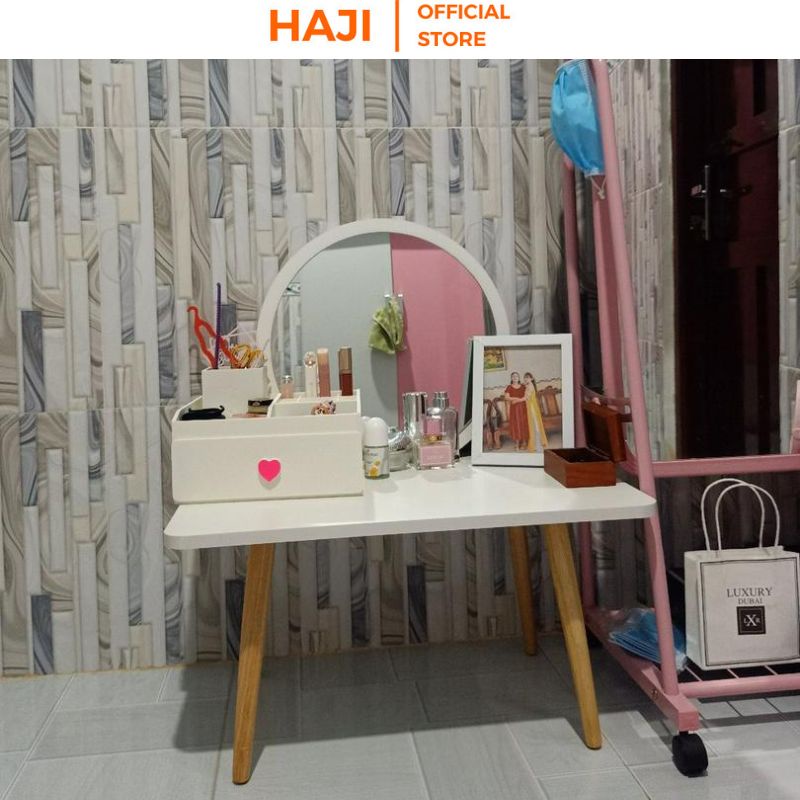 Bàn phấn có thể làm bàn học trữ vật dụng gọn gàng thương hiệu HAJI A117