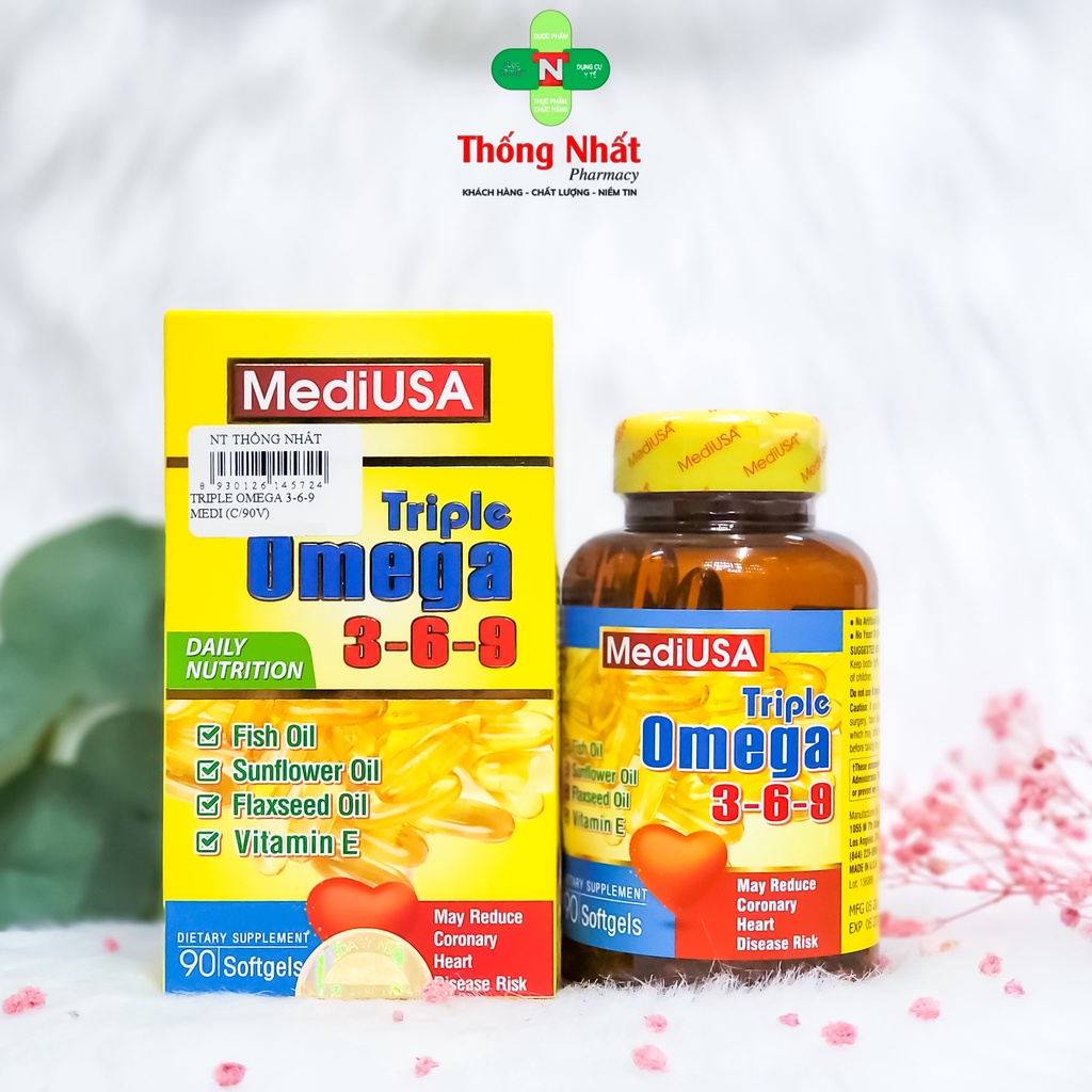 Viên uống bổ não sáng mắt MediUsa Triple Omega 3-6-9 hộp 60 viên