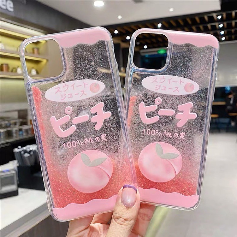 Ốp lưng iphone Đào Nhũ Chảy Siêu Xinh