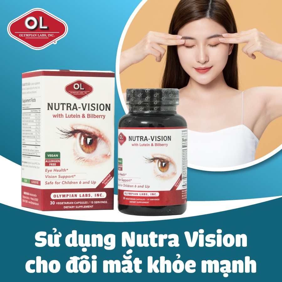 Viên Uống Bổ Mắt, Tăng Lưu Thông Máu Và Kéo Dài Thị Lực - Nutra Vision - Hộp 30 Viên