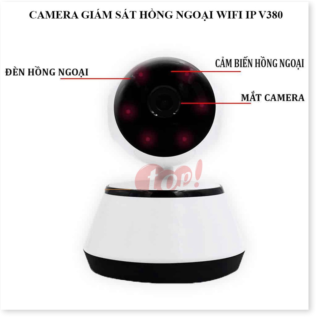 Giá Camera 360 Wifi V380 ✔Chính Hãng✔️ Kết nối không dây qua điện thoại, Đàm thoại 2 chiều, Xoay 360.