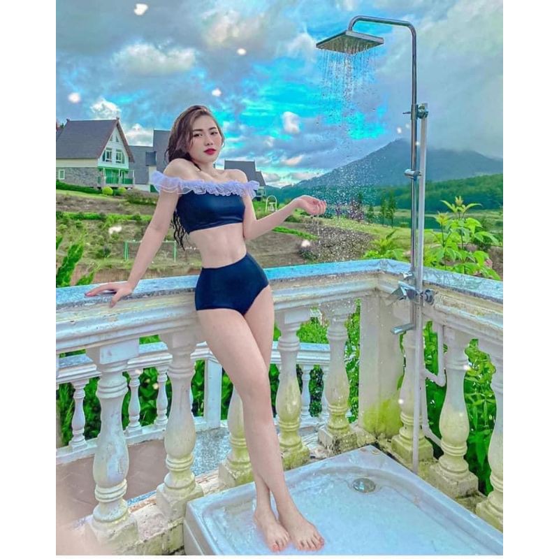 [ HÀNG CÓ SẴN] Bikini phối voan trắng công chúa ( hình thật)