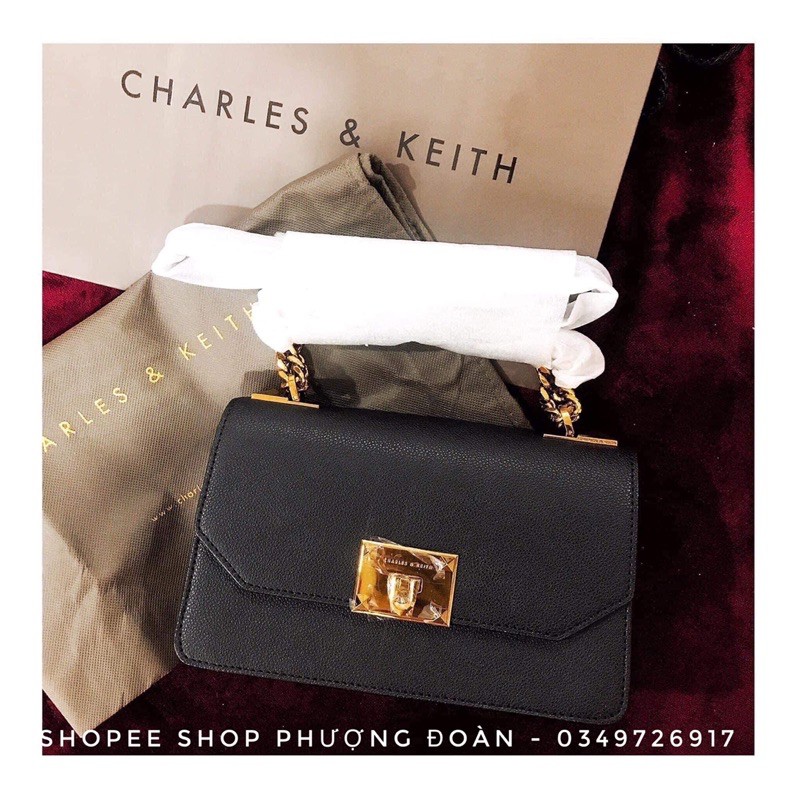 Túi C.Ka khoá vuông l size 23 cm da trơn ( k hộp) hàng đẹp ảnh thật tự chụp | BigBuy360 - bigbuy360.vn