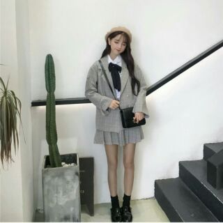 [ORDER] SET VÁY ÁO KẺ CARO ( có video)