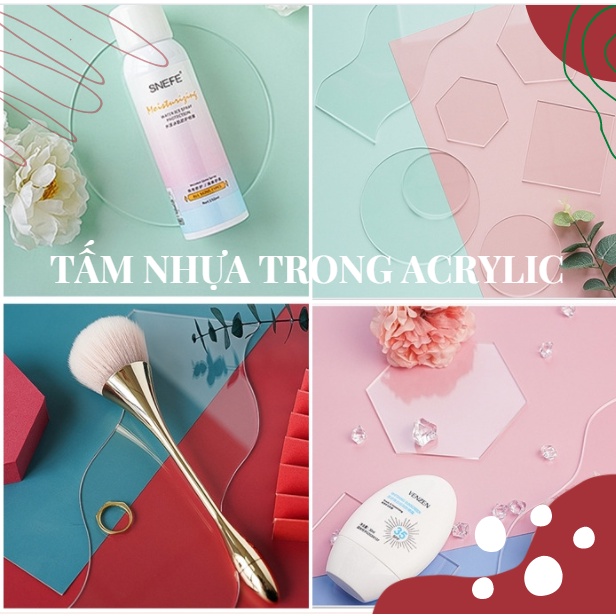 Tấm Nhựa Acrylic_Khối nhựa dày Trong Suốt trang trí chụp ảnh dày chắc chắn