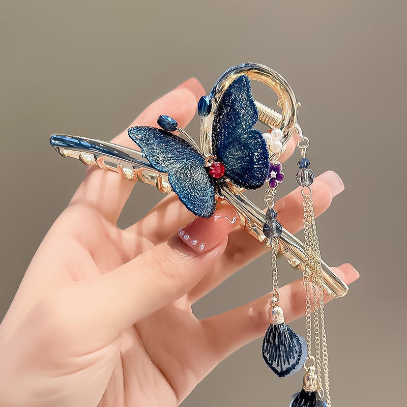 Kẹp Tóc Bướm Xanh Phong Cách Trung Hoa Cho Bé Gái