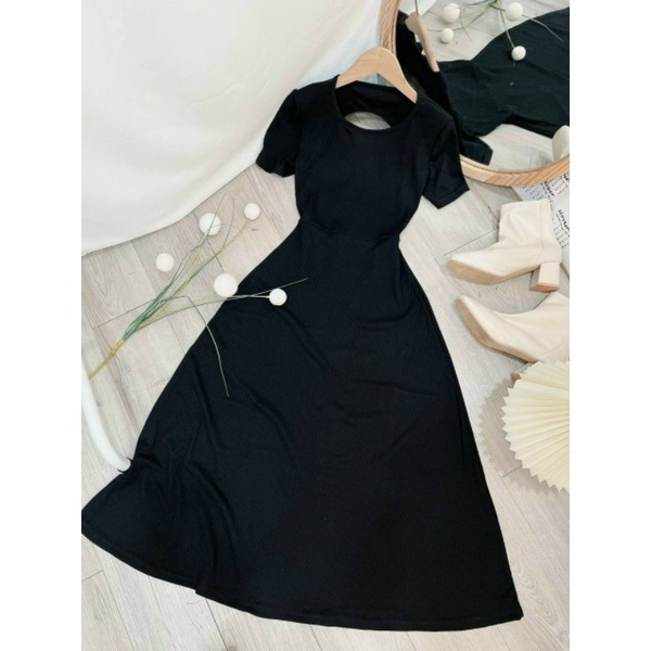 ĐẦM HỞ LƯNG THUN TAY NGẮN BIGSIZE