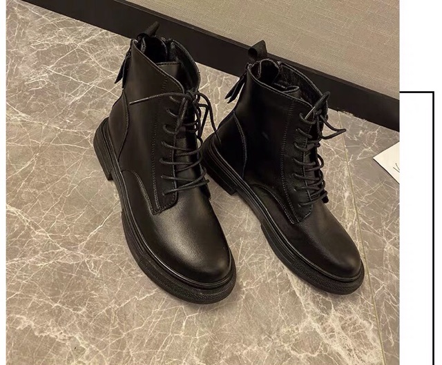 (Sẵn hàng) Bốt Cổ Lửng Buộc Dây , Giày Martin cao cổ, hai khoá kéo sau gót, chất da mềm, đế dẻo( Video +Ảnh Thật) | BigBuy360 - bigbuy360.vn