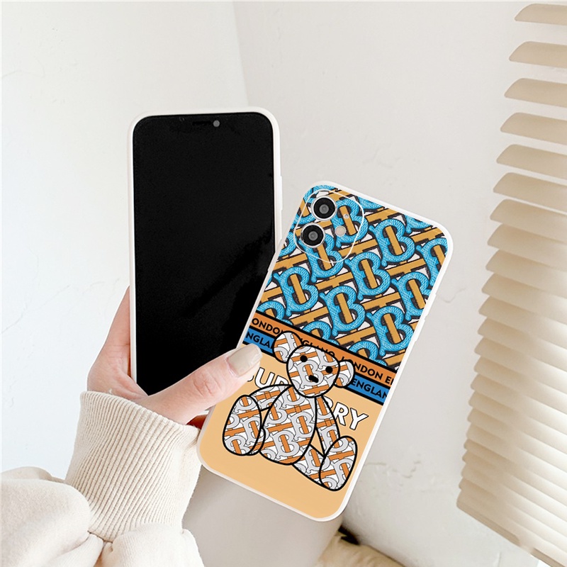 Ốp lưng iphone cạnh vuông Gấu BBR dành cho iphone 6 đến 14promax - E124