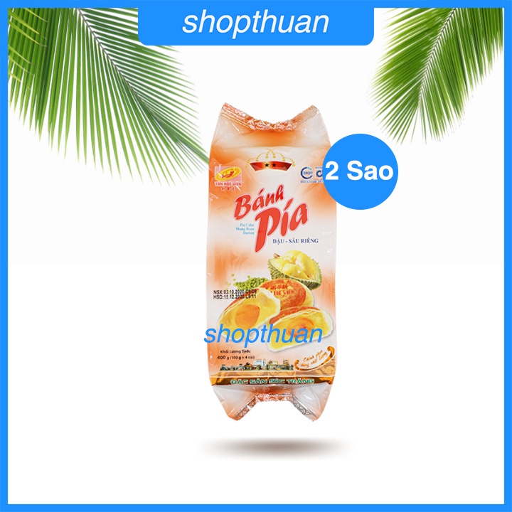 Bánh pía 2 sao đậu sầu riêng 400g  - Tân Huê Viên