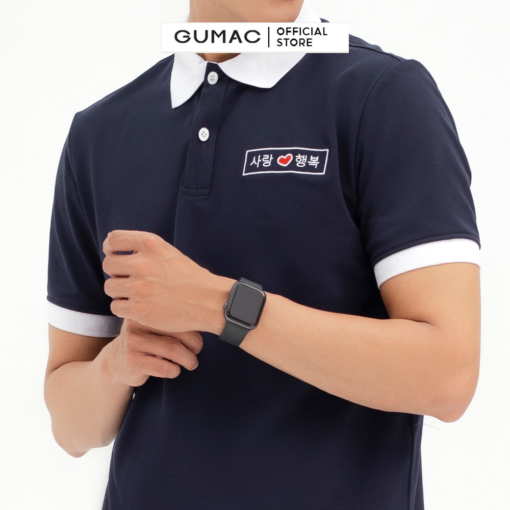 [Mã WABRGD12 giảm 10% đơn 250K] Áo thun nam polo thêu trái tim GUMAC tay ngắn thun cá sấu ATNB5101 | BigBuy360 - bigbuy360.vn