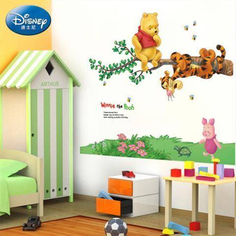 Disney winnie pooh gấu sticker trẻ em phòng bé giường lớp trang trí sticker phim hoạt hình mẫu giáo