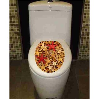 Combo 2 decal dán toilet hoạ tiết sao biển