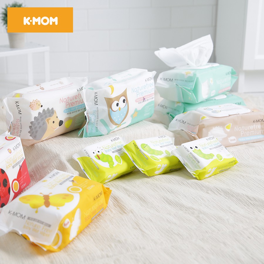 Combo 6 gói khăn ướt cao cấp K-MOM Hàn Quốc loại 100tờ