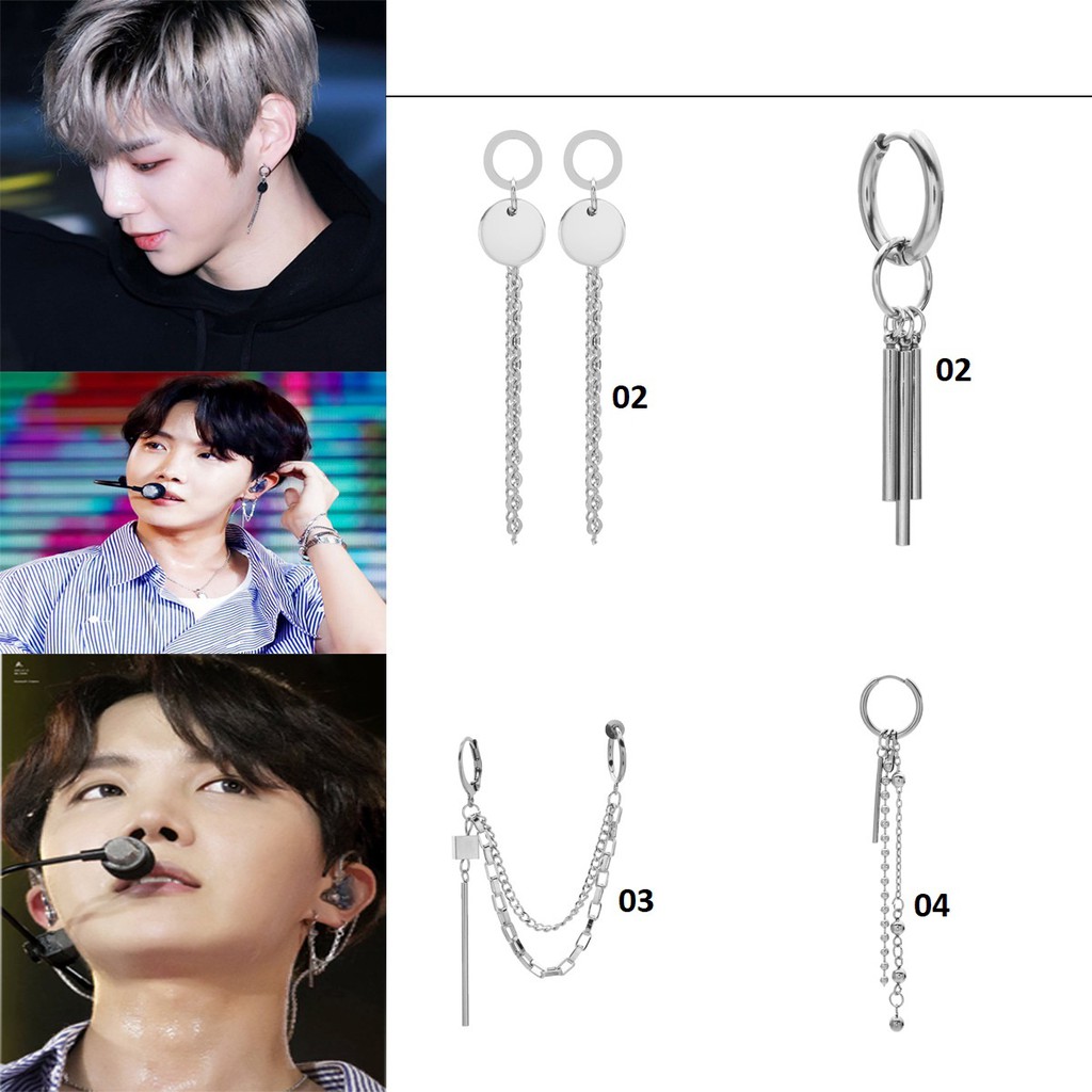 Khuyên tai bông tai SUGA BTS phong cách  hàn quốc