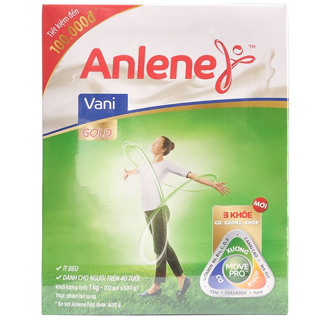 (SCL & Vani) Anlene Gold MOVEPRO™ 440G ( hộp giấy) (Dành cho người trên 40 tuổi)