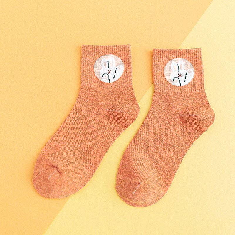 Tất vớ cổ cao họa tiết dễ thương vải co giãn thời trang Hàn Quốc Cat Slipper CSV02
