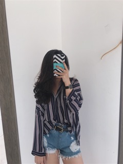 Sơ mi lụa sọc cá tính