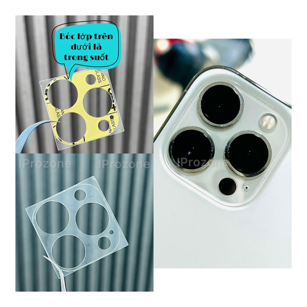 Tấm dán đế camera cho IPhone 15 Pro Max , 15 Pro , 14 Promax, 13 Promax ,12 Promax ,11 Promax bảo vệ đế camera khỏi xước