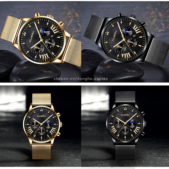 Đồng hồ nam CUENA CNA007 doanh nhân thời thượng sắc nét dây thép lụa trẻ trung - MS35 | BigBuy360 - bigbuy360.vn