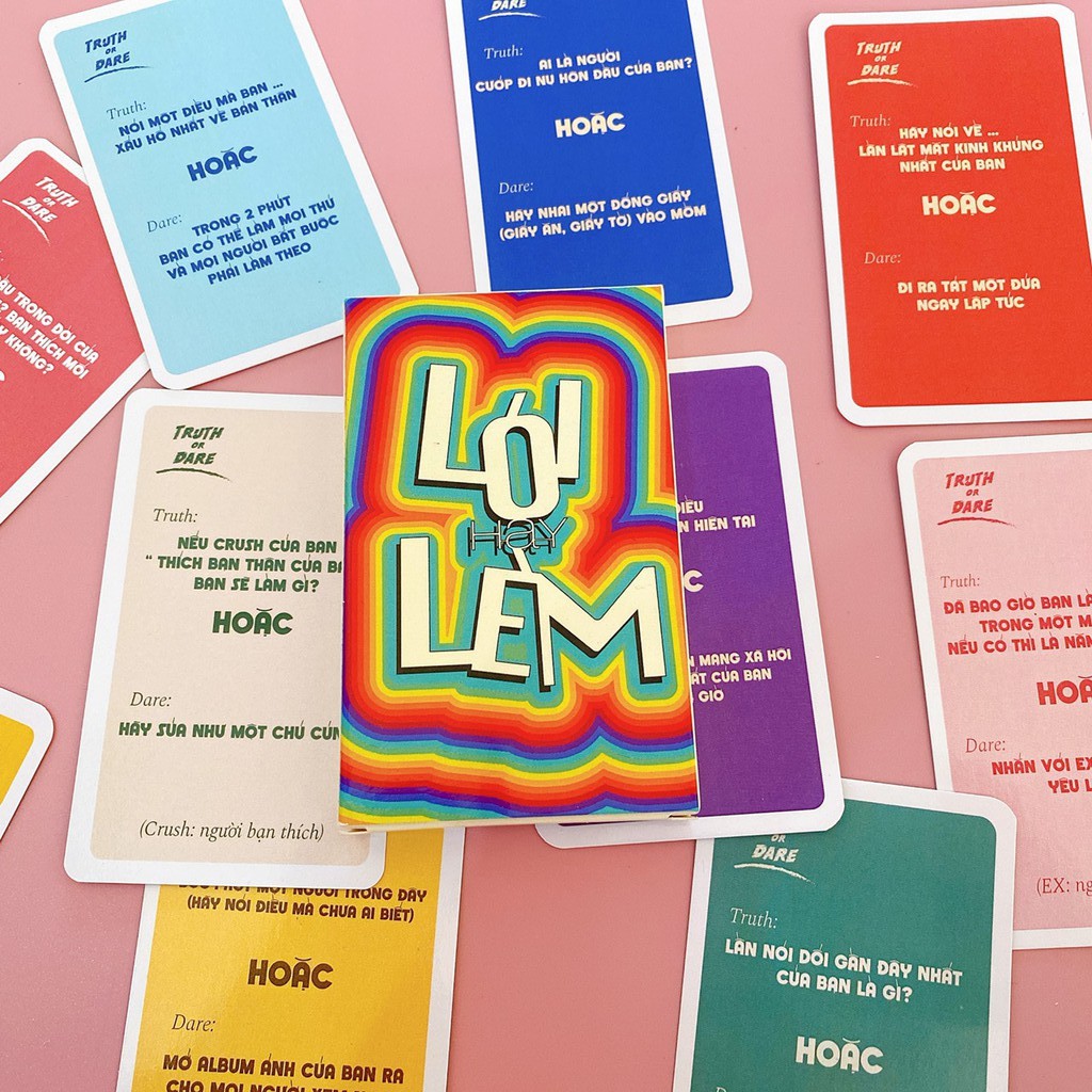 Bộ Bài Lói Hay Lèm Truth or Dare Việt Hóa Drinking Card Game Bài Uống Rượu Bia Tạo Sự Thú Vị Gắn Kết Tình Bạn LOILEM