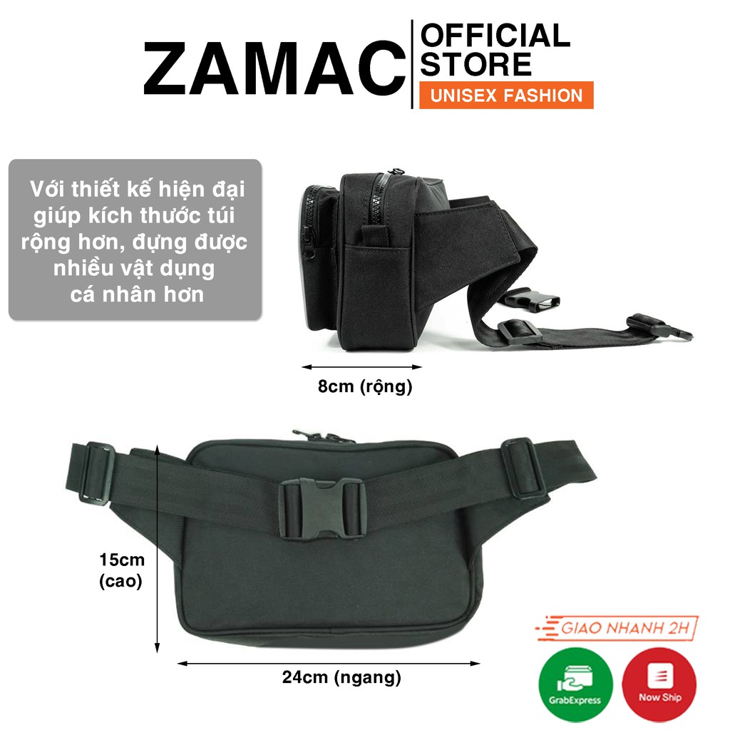 Túi đeo chéo Bama phản quang cao cấp ZAMAC túi đeo hông phong cách unisex ZT6
