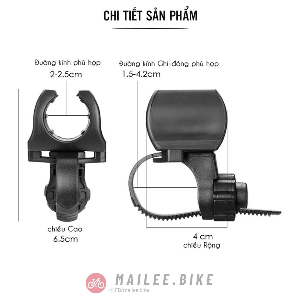 Kẹp Đèn Pin Xe Đạp - Giá Kẹp Đèn Pin Xe Đạp Vào Ghi Đông Siêu Bền Chắc Chắn