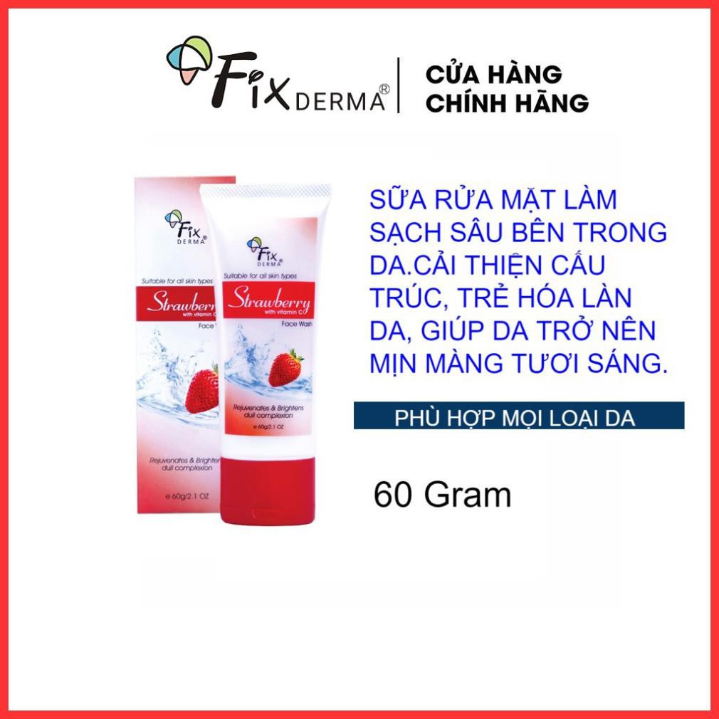 SỮA RỬA MẶT GIẢM MỤN, GIẢM NHỜN FIXDERMA STRAWBERRY FACE WASH 60G