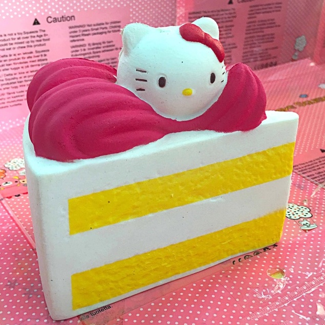 Squishy Lớn Hình bánh kem gato tam giác hello kitty Đồ Chơi Xốp Giảm Stress Hình mềm mịn dễ Thương đàn hồi Cho Bé