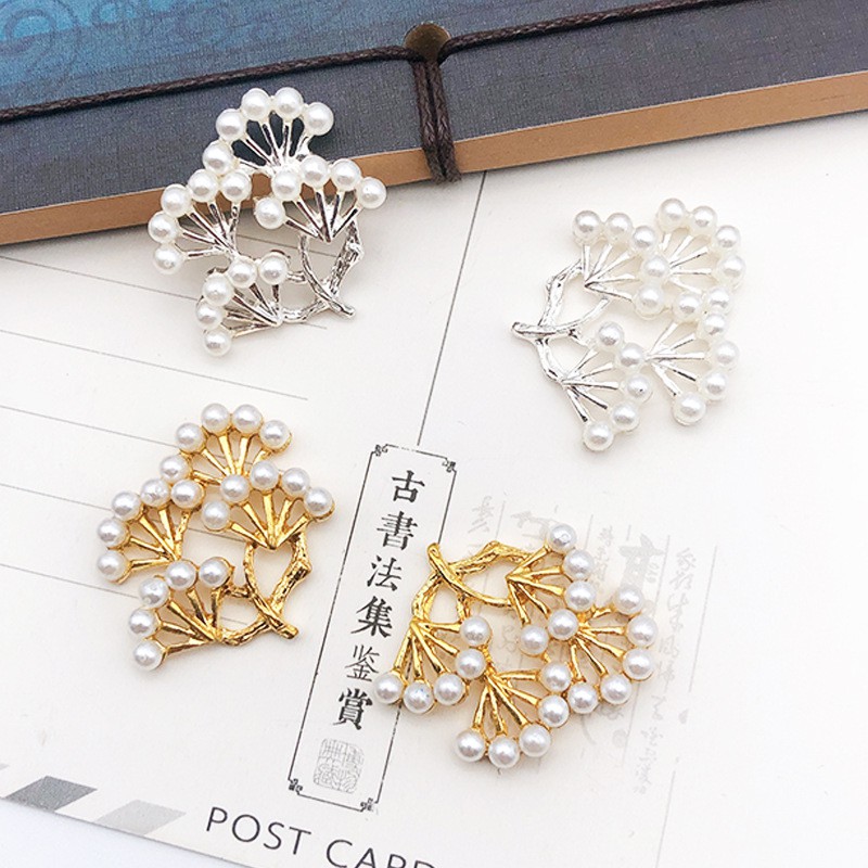 1 cặp phiến đúc cành cây tùng nhỏ 25*25mm nguyên liệu làm trâm làm trang sức cổ trang cosplay cổ phục có màu KC