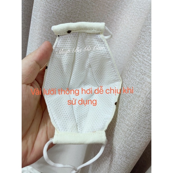 Khẩu trang vải xô muslin 3D cho bé