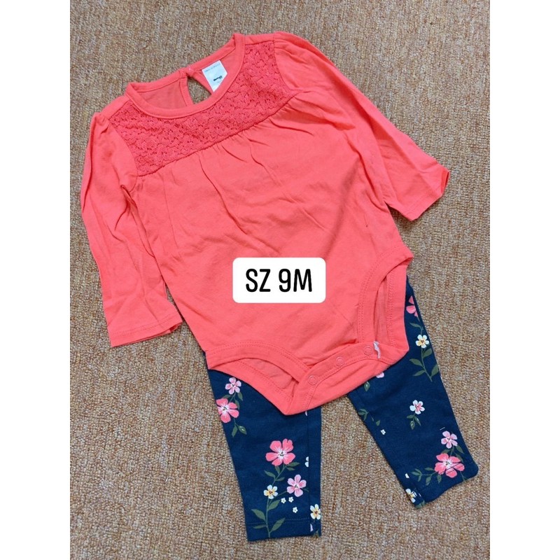 Set 2pcs body bé gái 3m-24m dư xịn