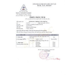 Tinh dầu xịt đuỗi côn trùng
