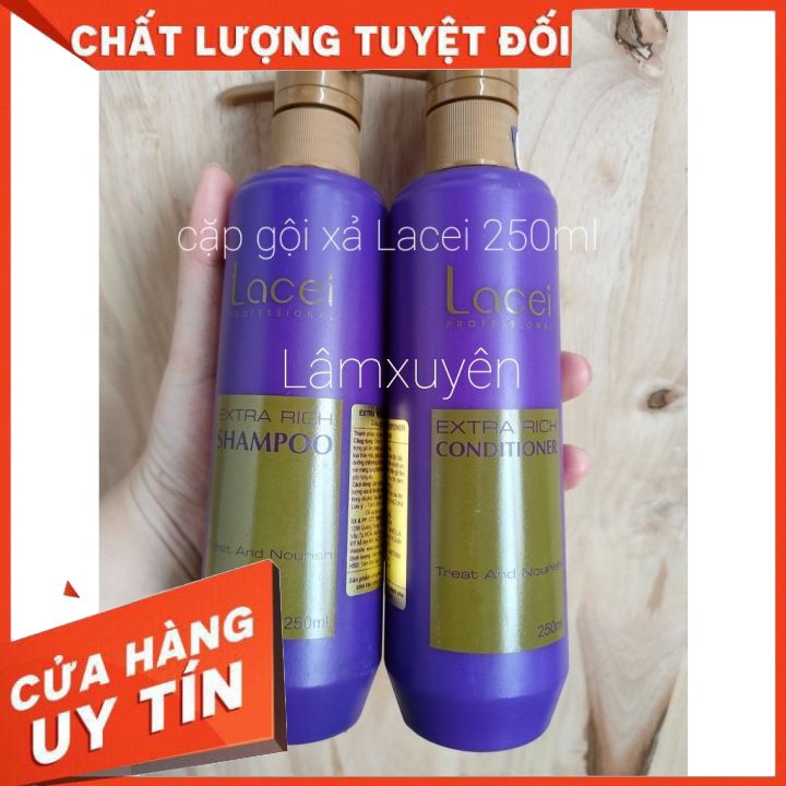 Bộ dầu gội và dầu xả LACEI TÍM 800ML và 250ML  nuôi dưỡng tóc khỏe, suôn mượt óng ả, cải thiện khô xơ,hư tổn