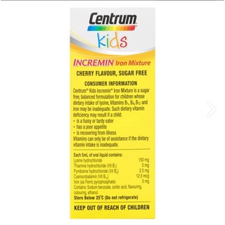 [Hàng chính hãng] Siro Centrum Kids Incremin Iron Mixture Của Úc 200ml