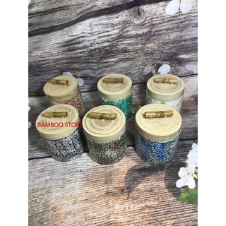 Hũ tre đựng trà (mứt, kẹo) khảm trai