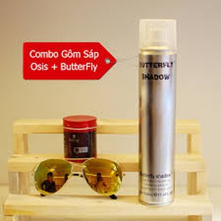 Combo Sáp Vuốt Tóc Osis và Gôm Xịt Tóc Butterfly Shadow 320ml