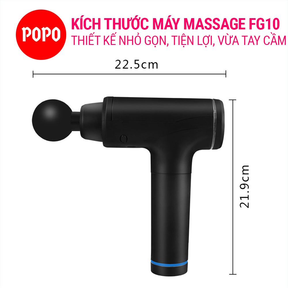 Máy Massage Facial Fun FG10(có hộp ) POPO cầm tay thiết kế nhỏ gọn có 6 đầu massage, màn hình led cảm ứng thông minh